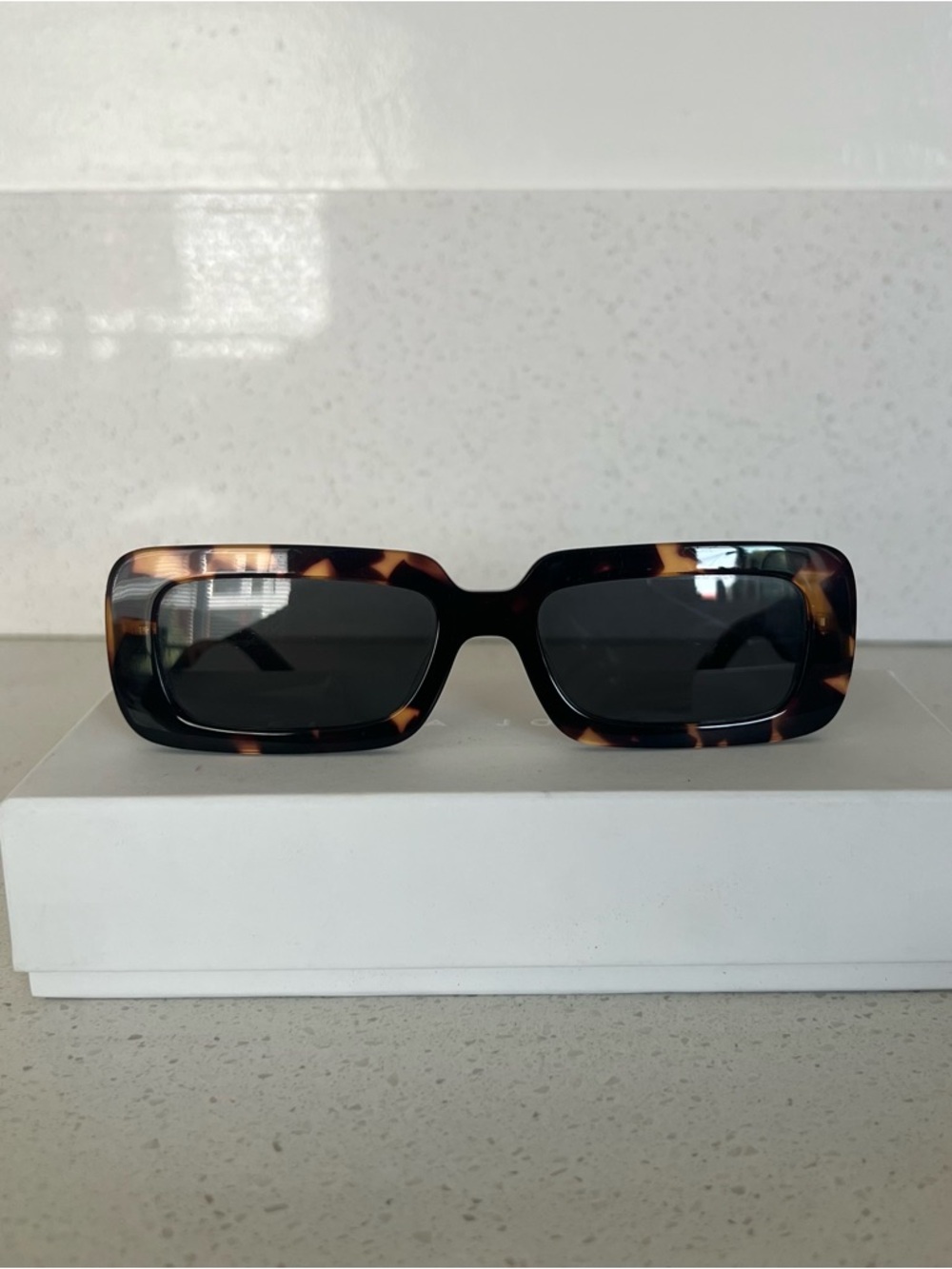 Elisa Johnson GIGI Rectangle Tortoiseshell Sunglasses
